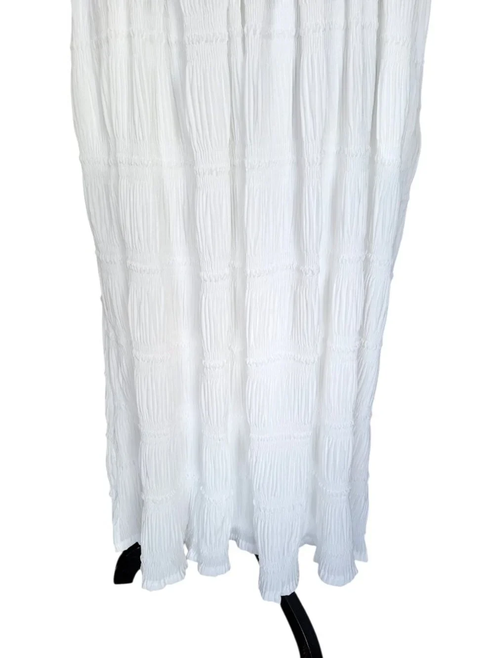 Hayden White Puff Sleeve Pleated Gather Boho Cottagecore Midi Dress Women's S - Picture 6 of 10